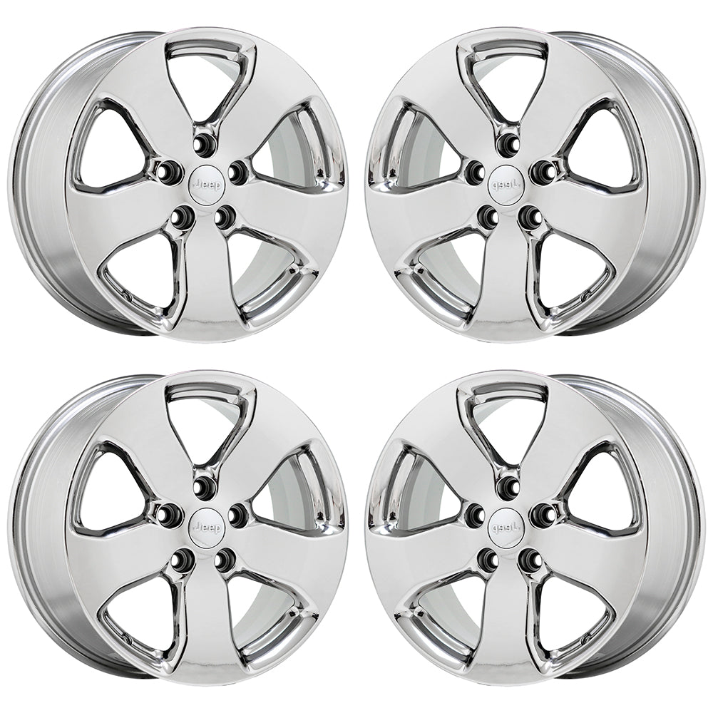 18" Jeep Grand Cherokee Bright Chrome wheels rims Factory OEM set 9106